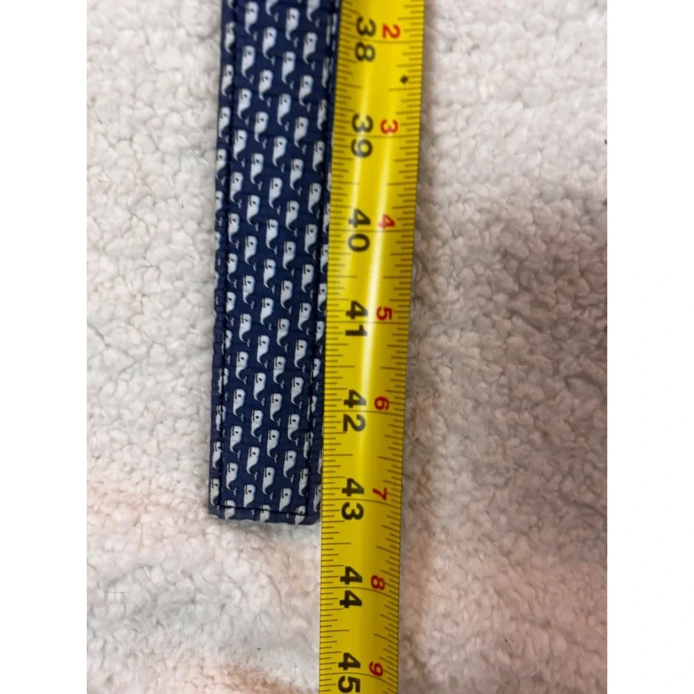Vineyard Vines D-Ring Belt Unisex Small Navy Blue White Whale Logo Cotton Preppy